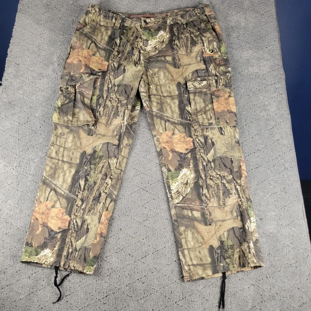 Mossy Oak Pants Mens 2XL Camo Cargo Straight Leg Hunting Outdoors